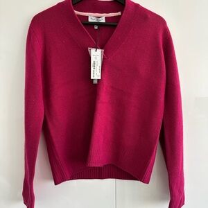 Michael Kors Pink V-Neck Sweater Fitted Knit